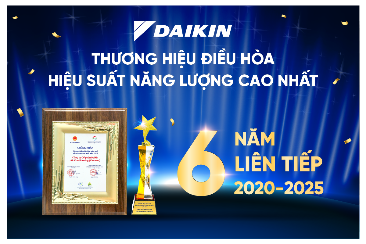 Daikin Vietnam xuất sắc giữ vị trí dẫn đầu với 6 năm liên tiếp đạt giải Hiệu suất năng lượng cao nhất